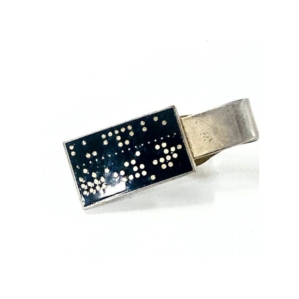Vintage Robbins Co Attleboro Computer Punch Card IBM Tie Clip Mid Century